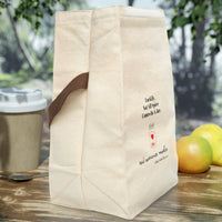 The lunch bag is displayed open to give a better idea as to size and capacity.
