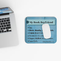 Picture showing mouse pad in relationship to keyboard for sizing reference.
