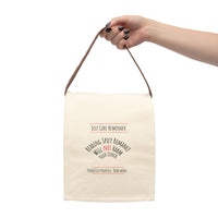 The lunch bag is displayed as if held by a person, with only the hand and arm visible.

