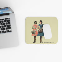 Picture showing mouse pad in relationship to keyboard for sizing reference.

