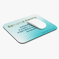 The mousepad is displayed with a computer mouse on it for reference.

