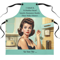 Dinner? I Was Busy With My Book Boyfriend – Snarky Romance Reader Apron(Free U.S. Shipping)