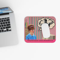 Picture showing mouse pad in relationship to keyboard for sizing reference.


