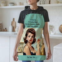 Dinner? I Was Busy With My Book Boyfriend – Snarky Romance Reader Apron(Free U.S. Shipping)