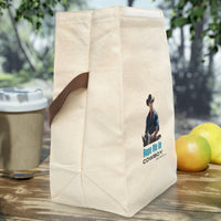 The lunch bag is displayed open to give a better idea as to size and capacity.
