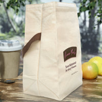 The lunch bag is displayed open to give a better idea as to size and capacity.

