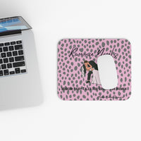 Picture showing mouse pad in relationship to keyboard for sizing reference.

