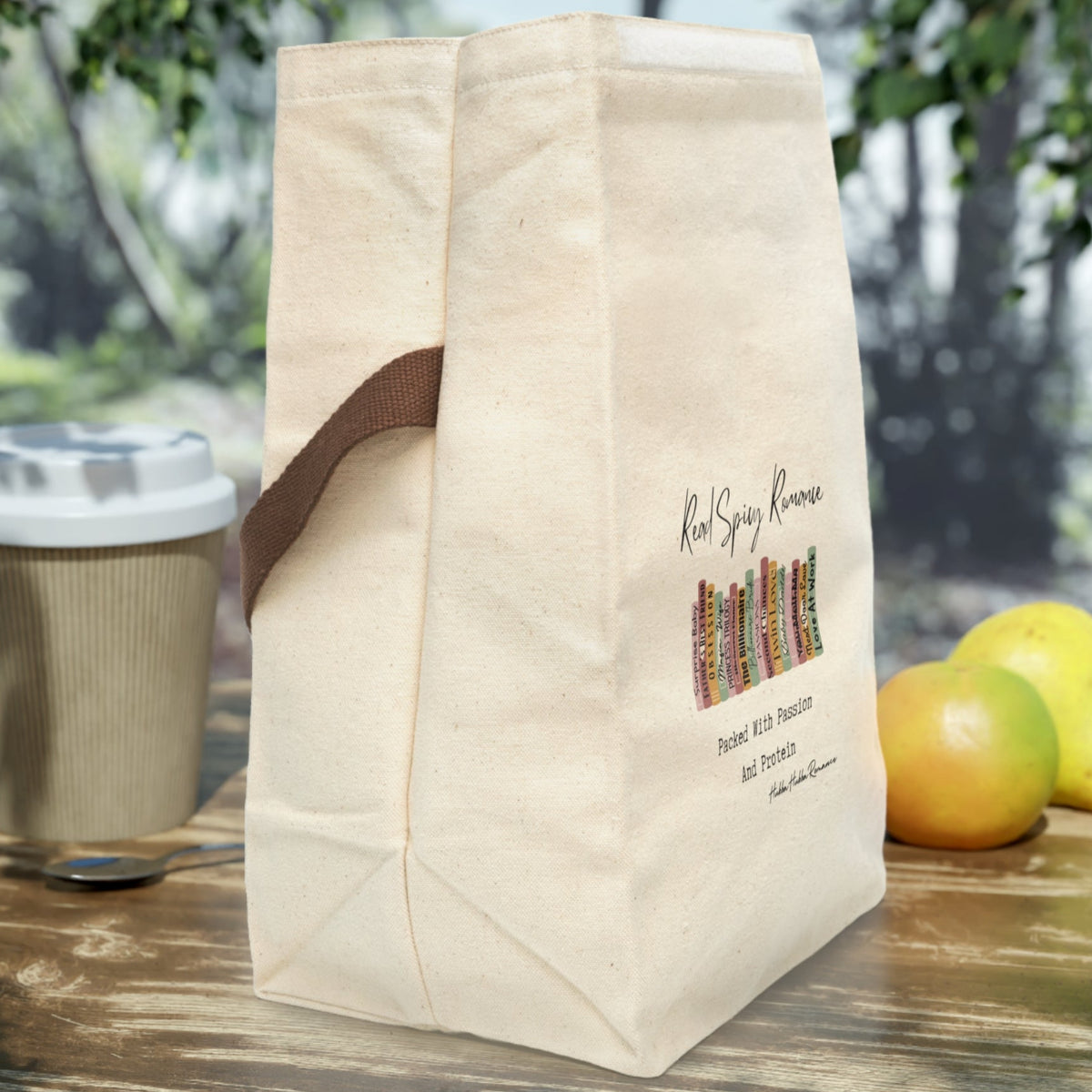 The lunch bag is displayed open to give a better idea as to size and capacity.

