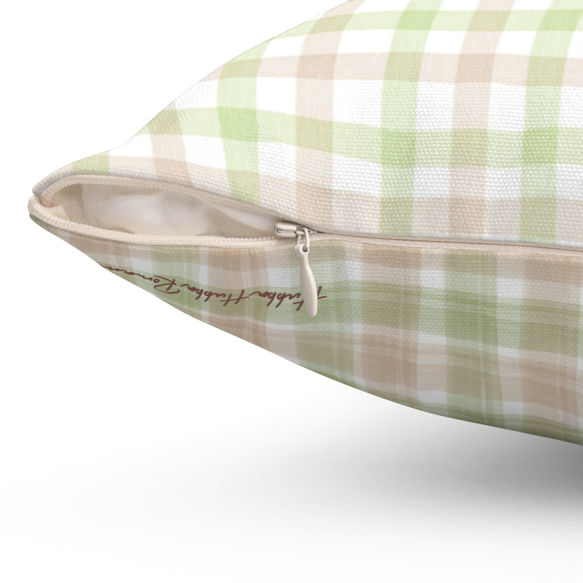 zipper detail as well as of the front and back, different but complimetary,  plaids