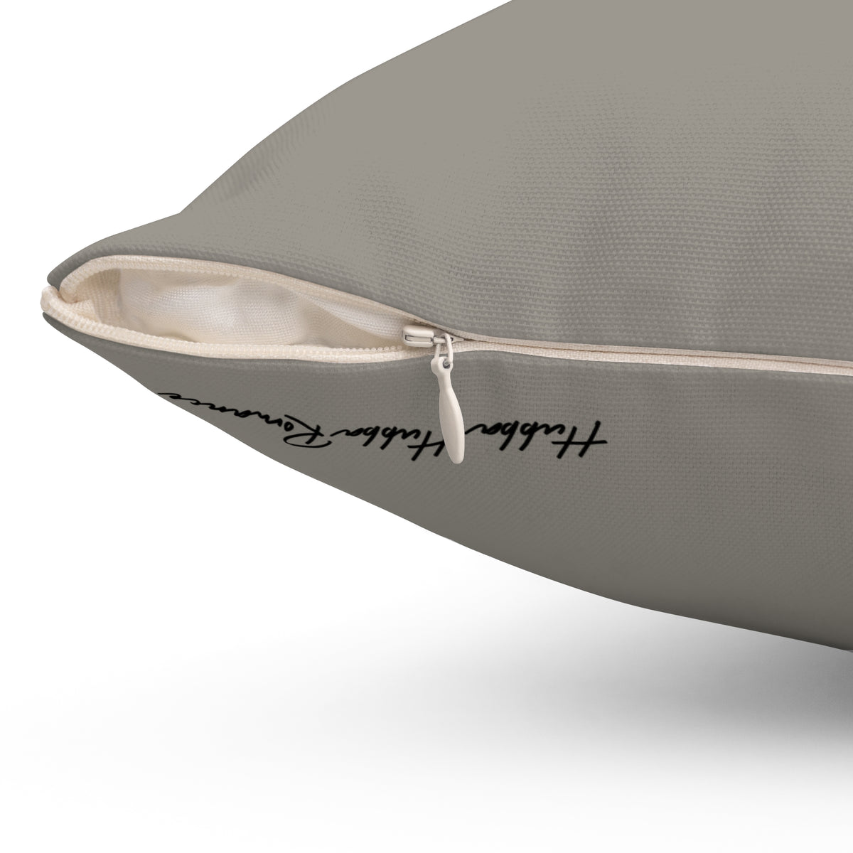 This image shows the pillow's hidden zipper and how the front and back sides complement each other.
