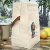 The lunch bag is displayed open to give a better idea as to size and capacity.
