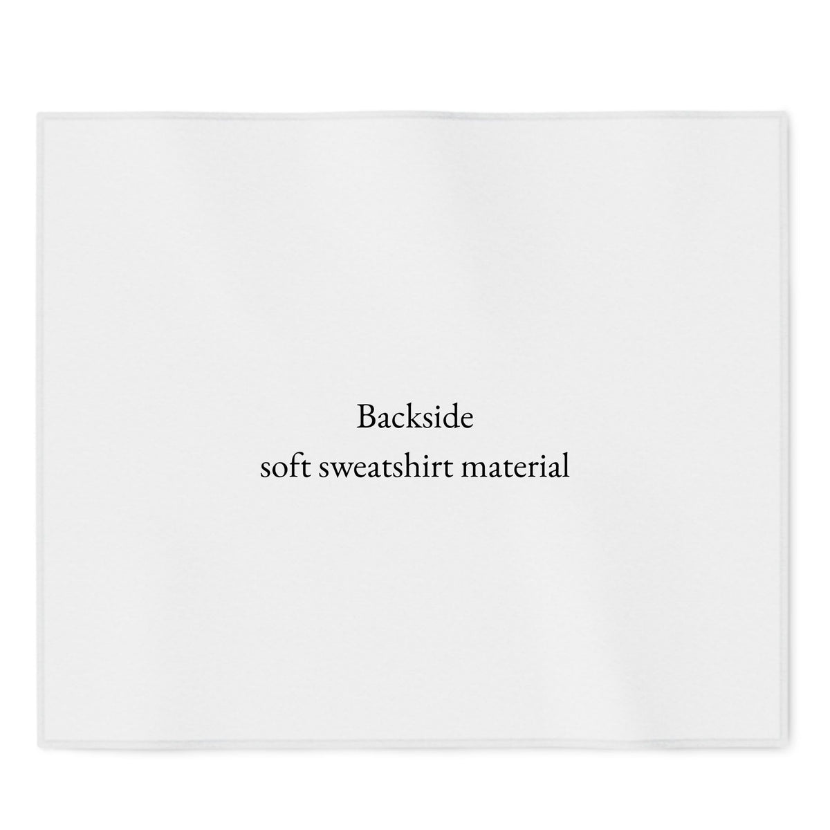 This is the back of the sweatshirt blanket. It is a soft light gray in color.
