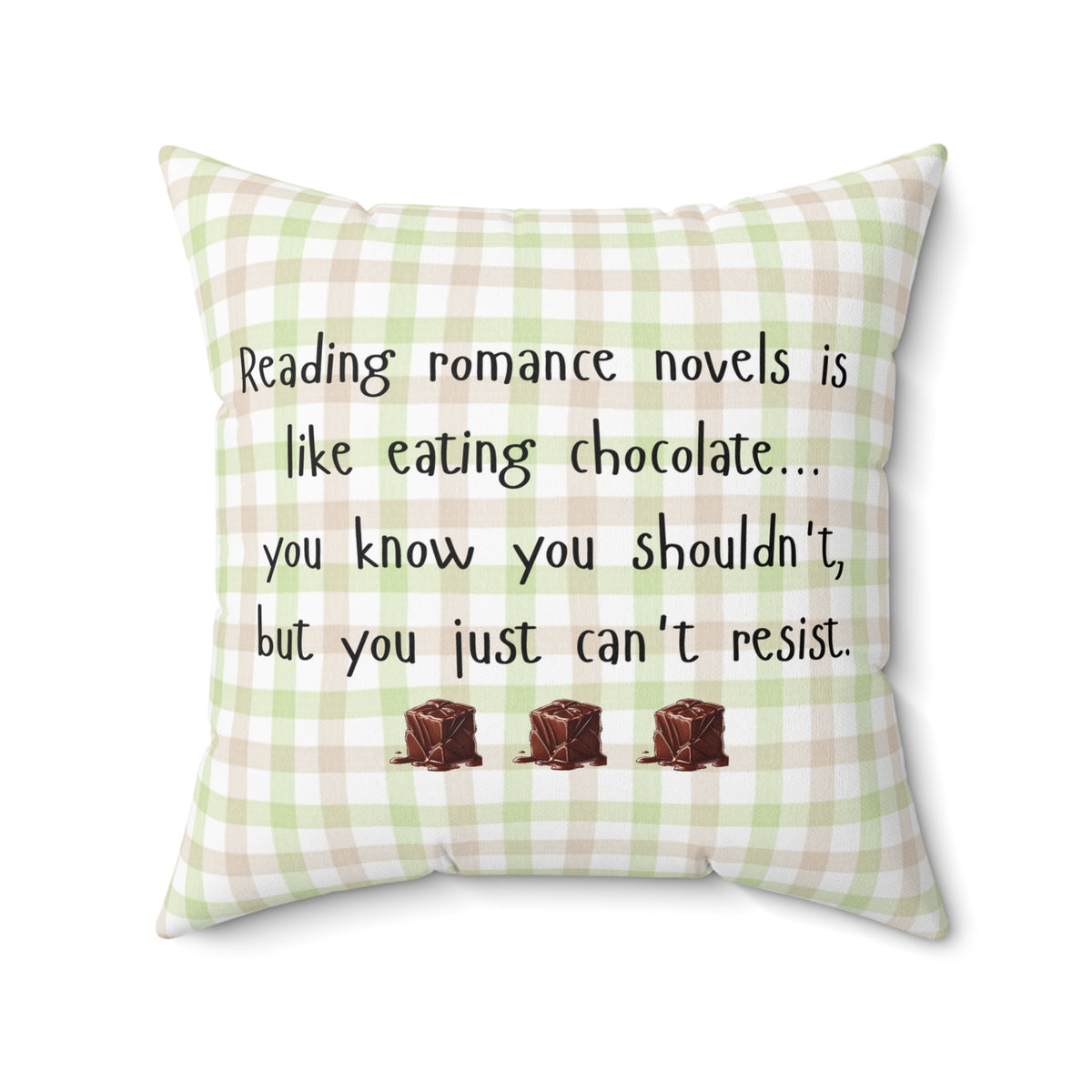 Chocolates and Romance -Cozy Square Pillow for Romance Readers | Free U.S. Shipping