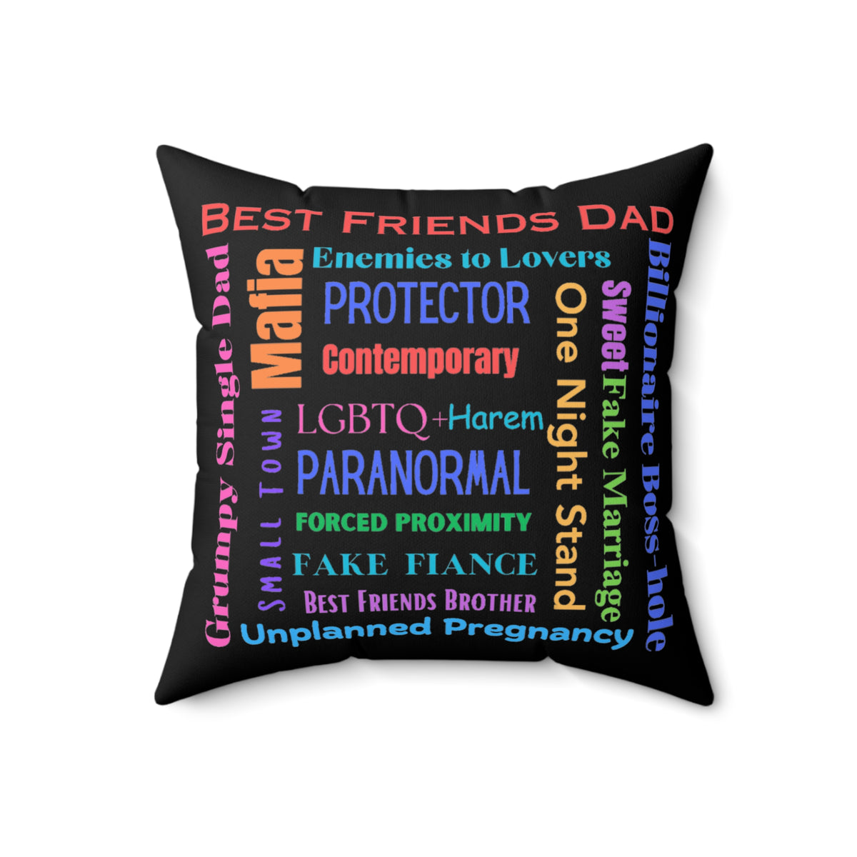 Caution: Spicy Book Triggers – Square Pillow For Romance Readers | Free U.S. Shipping