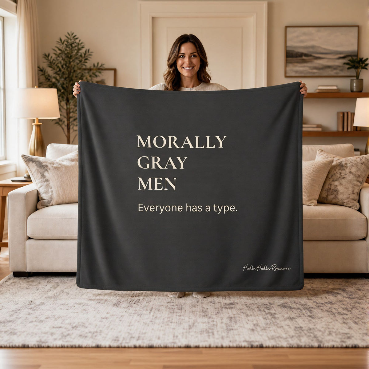 Morally Gray Men Dark Romance Sweatshirt Blanket | Book Lover Gift | Free U.S. Shipping