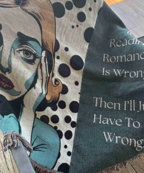 Romance Rebel. Zero Regrets. – Woven Blanket for Book Lovers | Free U.S. Shipping
