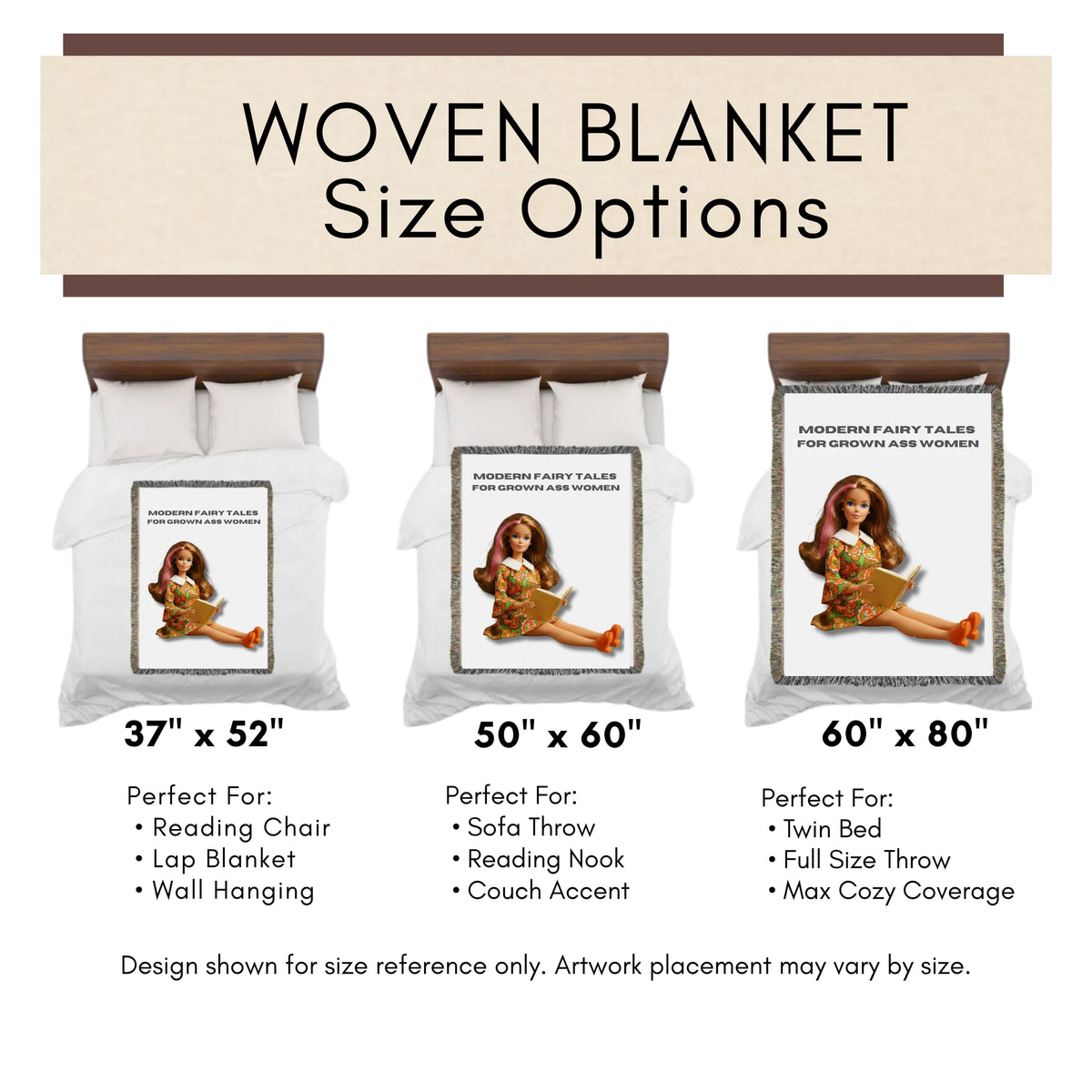 Glass Slippers and Dirty Chapters - Funny Woven Cotton Fringed Blanket | Free U.S. Shipping