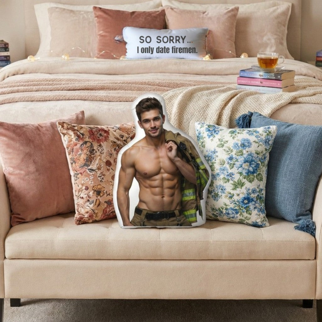 The Firefighter – Romance Book Boyfriend Pillow | Free U.S. Shipping