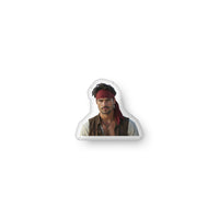 10 inch  custom cut out pillow of a handsome pirate.